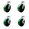 Service Caster 12'' Heavy Duty Green Poly on Cast Iron Wheel Swivel Caster Set with 2 Brakes, 4PK CRAN-SCC-KP92S1230-PUR-GB-2-SLB-2 - alternate 1